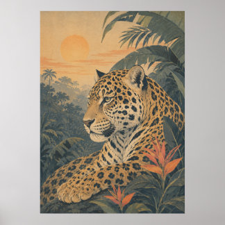 Poster Sunward I — Jaguar au lever du soleil