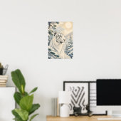 Poster Sunward II — Tigre blanc en hiver (Bureau à domicile)
