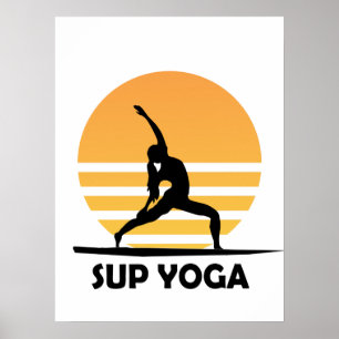 Poster SUP Yoga debout paddle