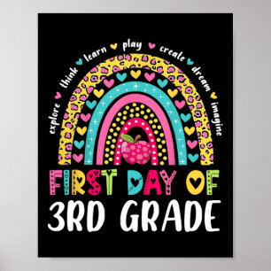 Poster Super 3e année Retour à l'école Premier jour du tr