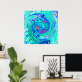 Poster Super Abstrait Ocean Blue et Green Liquid Swirl (Bureau à domicile)