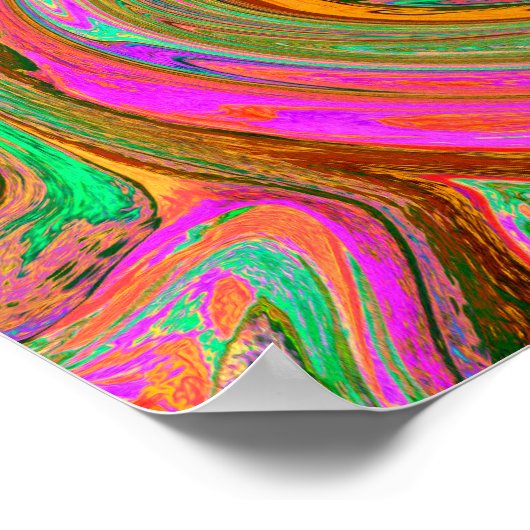 Poster Super Abstrait rétro Orange et vert (Coin)