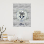 Poster Super adorable adorable voilier ahoy boxer chien (Cuisine)