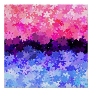 Poster Super Boho Quirky Retro Floral Omnisexual Pride