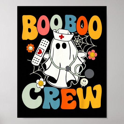 Poster Super Boo Boo Crew Nurse Funny Ghost Women Hallow (Devant)