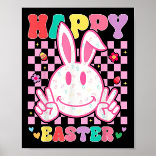 Poster Super Bunny Smile Face Joyeux Pâques Hommes Enfant