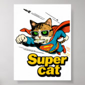 Poster Super Chat Volant avec Poisson (Devant)