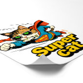 Poster Super Chat Volant avec Poisson (Coin)