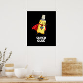 Poster Super colle Funny Pun Dark BG (Cuisine)