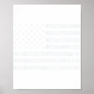 Poster Super Comme Mes Deux Filles Drapeau Usa 4 juillet