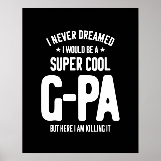 Poster Super Cool G-Pa | Cadeau grand-père (Devant)