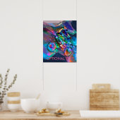 Poster Super Crayon Colour Dirt Vélo Downhill (Cuisine)