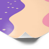 Poster Super de rayure céleste jaune violet Abstraite (Coin)