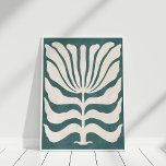 Poster Super Dusty Turquoise Flower Wall Art<br><div class="desc">Ajoutez une touche rétro à votre décor avec le "Super Dusty Turquoise Abstrait Flower Wall Art". Cette oeuvre d'art accrocheuse présente un design floral abstrait dans des tons bleu roux apaisants. Les formes super et fluides et la palette de couleurs cool évoquent un sentiment de nostalgie les années 70, ce...</div>