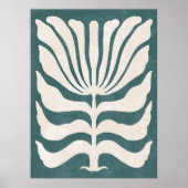 Poster Super Dusty Turquoise Flower Wall Art (Devant)