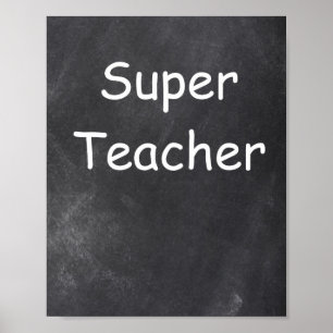 Poster Super enseignant Chalkboard Design Classe Décorati