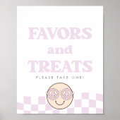 Poster Super fille À damiers visage heureux | Favoriser + (Devant)