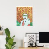 Poster Super fille au gingembre à tête rouge (Bureau à domicile)