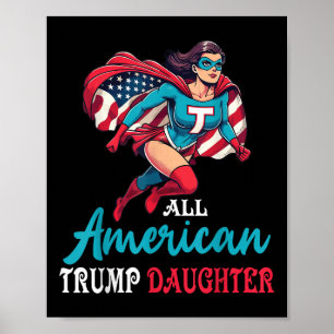 Poster Super fille Toute Américaine Trump fille Patriotiq
