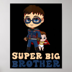 Poster Super grand frère super héros pour enfants