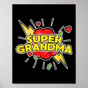 Poster Super grand-mère Superhero - Fête des mères de gra