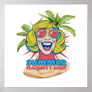 Poster super Happy Face Summer Vibes pour enseigna
