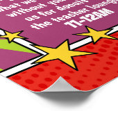 Poster super héros Professeur Appréciation Week Itinérair (Coin)