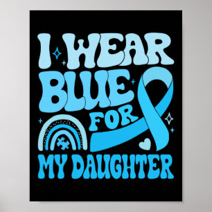Poster Super Joli Je Porte Du Bleu Pour la Sensibilisatio