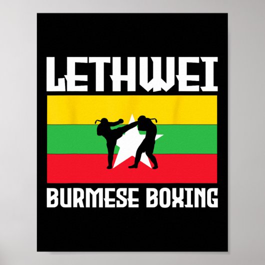 Poster Super Lethwei Burmese Boxfit Kick Mixed martial ar (Devant)