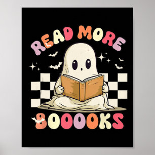 Poster Super Lire Plus Livres Joli Ghost Boo Funny Hallow