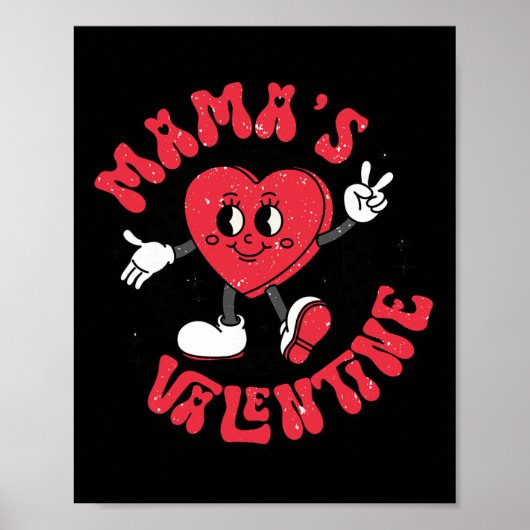Poster Super Mama Est Mon Saint Valentin Mignonne Coeur G (Devant)