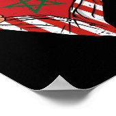 Poster Super Maroc Patrimoine Maroc Roots USA Drapeau (Coin)