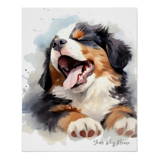 Poster Super mignon ange couchant chiot Bernese Mountain (Devant)