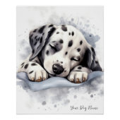 Poster Super mignon ange dormant chiot Dalmatien Chien 00 (Devant)