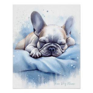 Poster Super mignon ange endormi chiot Français Bulldog 0