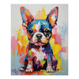 Poster Super mignon Boston Terrier Chien Chien Chien Pupp
