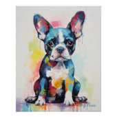 Poster Super mignon Boston Terrier Chien Chien Chien Pupp (Devant)