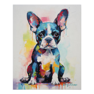Poster Super mignon Boston Terrier Chien Chien Chien Pupp