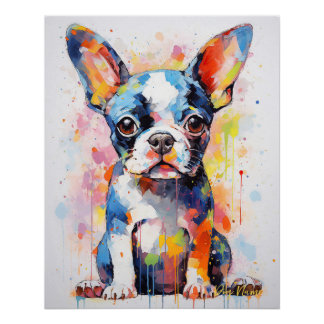 Poster Super mignon Boston Terrier Chien Chien Chien Pupp