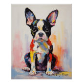 Poster Super mignon Boston Terrier Chien Chien Chien Pupp (Devant)