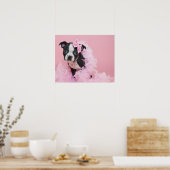 Poster Super mignon Boston Terrier Chiot Portant Un Boa (Cuisine)