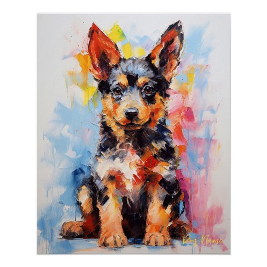 Poster Super mignon Chien Chien Chepherd Allemand Puppy 0 (Devant)