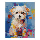 Poster Super mignon Chien Maltais Puppy 001 - Xeno Lucilf (Devant)