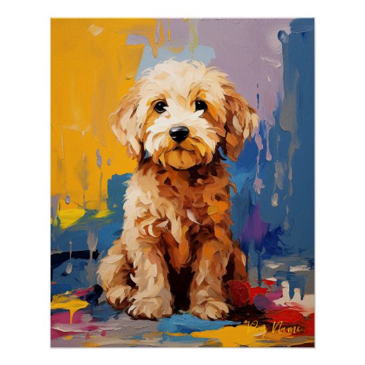 Poster Super mignon Goldendoodle Chien Chien Chien Puppy (Devant)
