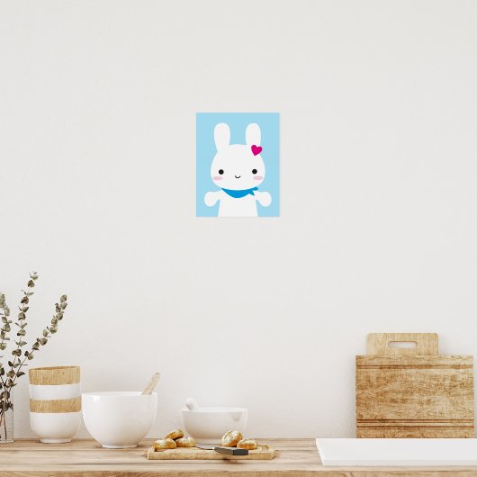 Poster Super mignonne Kawaii Bunny (Cuisine)