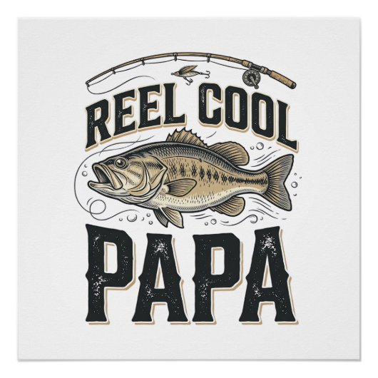 Poster Super Papa Rétro Design Vectoriel de Pêche_1 (Devant)