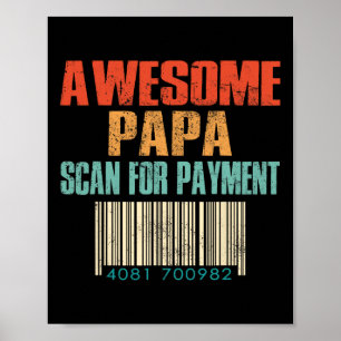 Poster Super Papa Scannez Pour Paiement Drôle Fête Des Pè