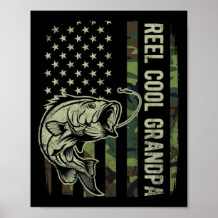 Poster Super Papy Camouflage Drapeau Américain Pères