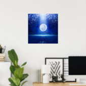 Poster Super pleine lune vue mer (Bureau à domicile)