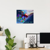 Poster Super rayonne skateboard coloré (Bureau à domicile)